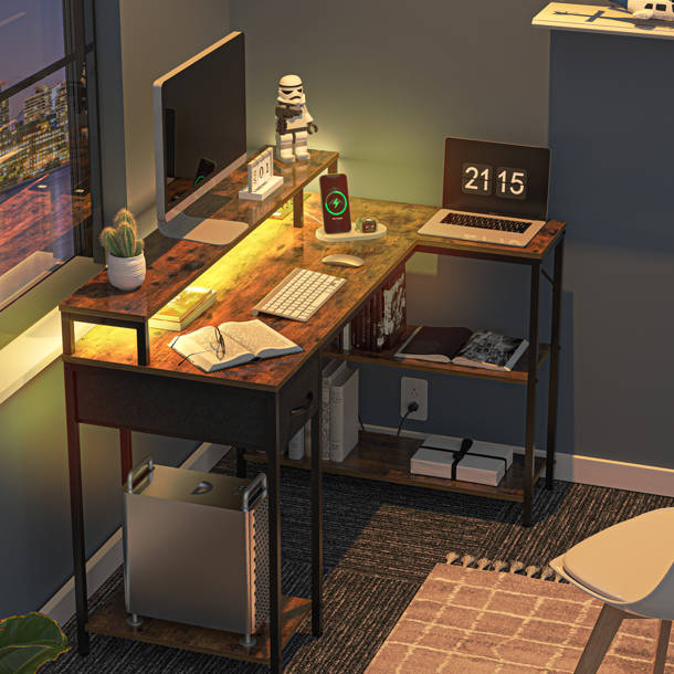 Inbox Zero Israa LShape Gaming Desk & Reviews Wayfair